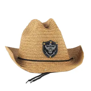 Commercio all'ingrosso Dei Capretti Dei Bambini Occidentale Cappelli Da Cowboy di Paglia