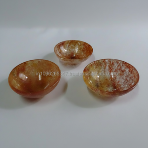 Cuencos de Ágata Aventurina Naranja, Artesanía con Piedras Preciosas de la India, Hechos a Mano por Guru de Ágata, Tamaño Variable - Product Image 1
