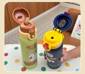 High-quality Classic Stainless Steel <b>Double</b>-<b>walled</b> Vacuum Insulated Leak-Proof Water Bottle Straight Cup Bouncy Straw All - Product Image 3