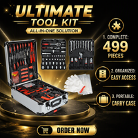 Ensemble d'outils de réparation automobile de 499 pièces, kit d'outils manuels pour mécanicien mobile, clé à douille, tournevis, pinces, dans un coffret en aluminium