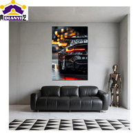 Peinture LED acrylique de style moderne pour décoration murale de voitures de course et de sports, impression d'images, art mural
