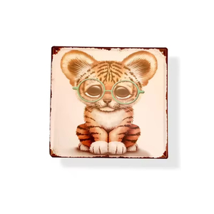Low Price Custom OEM Aluminum <strong>Signs</strong> Print Cute Animals Dog <strong>Shell</strong> Lion Design Metal Crafts Tin <strong>Signs</strong> for Home Decoration - Product Image 2