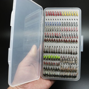 Commercio all'ingrosso 133 pz/set ultrasottile portatile ninfa Scud Midge mosche Kit assortimento con scatola pesca alla trota esche a mosca - Product Image 4