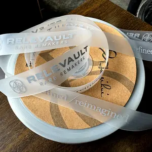Diseño personalizado letras persianas romanas cinta transparente con cinta cetner cinta de silicona transparente para embalaje