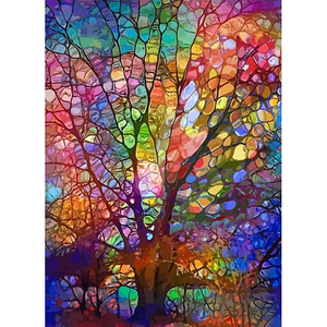 Kit de Pintura de Diamantes con Diseño de Árbol de la Vida Colorido, con Cristales Decorativos para Adultos, Arte Mural Decorativo - Product Image 1