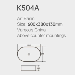 Lavabo Artistico Moderno Minimalista di <span class=keywords><strong>Design</strong></span>, Lavandino Ovale Grande per <span class=keywords><strong>Bagno</strong></span> con Scarico - Nuovo Arrivo - Product Image 3