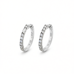 Orecchini a Cerchio Mia Cielo in Argento 925 con Cristalli e Strass, Incastonatura a Canale, Gioielli Classici da Donna per Uso Quotidiano - Product Image 1