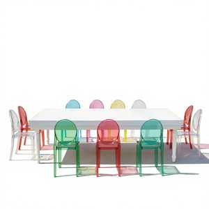 2026 Modern <b>Foldable</b> Rectangle Acrylic White 10-Seater Safety Children's <b>Dining</b> Event <b>Table</b> for Bedroom Hotel School Gym Use - Product Image 4