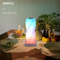 Lampe d'ambiance de bureau moderne, romantique, colorée et créative, décoration de chambre à coucher, alimentée par batterie, contrôle tactile, intensité réglable, sans fil