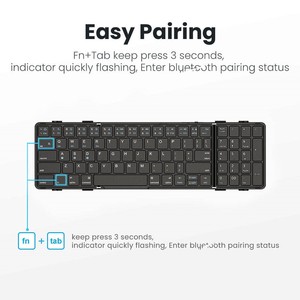 Full Size Foldable Wireless Keyboard Numeric Keypad Portable Travel Design Type-C Ergonomic <b>mini</b> keyboard for <b>Laptop</b> Tablet - Product Image 3
