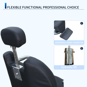 Fauteuil de barbier inclinable, fauteuil de coiffure haut de gamme pour hommes et femmes, fauteuil de coupe de cheveux hydraulique réglable pour salon de beauté - Product Image 6
