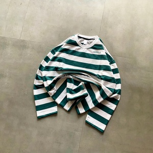 เสื้อเชิ้ตแขนยาวลายทาง ผู้ผลิตตามสั่ง ผ้าฝ้ายคุณภาพสูง เสื้อฟุตบอล เสื้อสเวตเชิ้ตคอกลมทรงหลวม เสื้อยืดผู้ชาย - Product Image 2