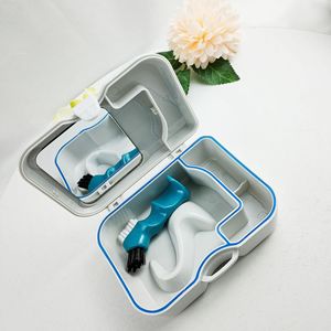 <b>Denture</b> Cleaning Case With Mirror And Brush For Home Use Plastic <b>Denture</b> Care Kit - Product Image 2