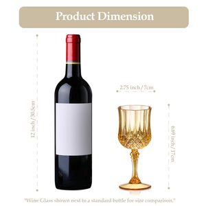 <span class=keywords><strong>Verres</strong></span> à vin vintage jaunes en plastique de 210 ml (7 oz), <span class=keywords><strong>verres</strong></span> à boire incassables, verrerie de mariage, gobelets à <span class=keywords><strong>eau</strong></span> en cristal - Product Image 3