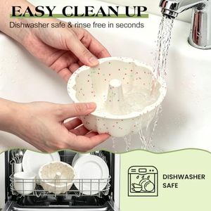 6 moules à gâteau individuels en <span class=keywords><strong>silicone</strong></span> antiadhésifs, mini moules à gâteau mouchetés pour cheesecake et brownie - Product Image 5
