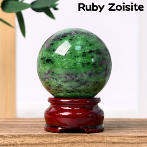 Hand Carved Natural <b>Crystal</b> Sphere Hand Polished Ruby Zoisite Sphere <b>Ball</b> for Home Decoration - Product Image 2