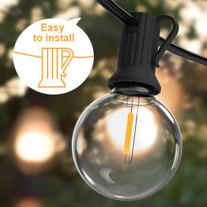Solar <strong>String</strong> <strong>Lights</strong> G40 Outdoor <strong>Patio</strong> Fairy <strong>Strings</strong> <strong>Lights</strong> With Remote Weatherproof Hanging <strong>Light</strong> For Holiday Wedding Party - Product Image 2