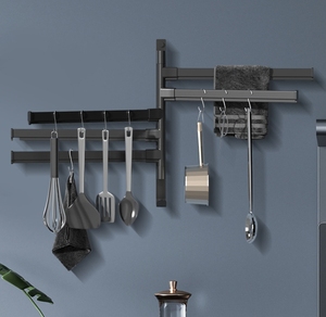 Porte-serviettes multifonctionnel rotatif à 180 degrés en plastique pour salle de bain et <span class=keywords><strong>cuisine</strong></span> <span class=keywords><strong>Barre</strong></span> de suspension pour le bain et le rangement des chiffons - Product Image 2