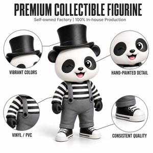 Figurine en vinyle <span class=keywords><strong>Panda</strong></span> personnalisée OEM ODM, usine de jouets artistiques, figurine d'action Anime pour vitrine, modèle de collection 3D - Product Image 1