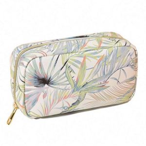 Bolsa de Maquillaje Portátil de Viaje, Impermeable, de Cuero PU, Gran Capacidad, Cierre de Cremallera, Bolsillo Interior con Cremallera, Logotipo Personalizado - Product Image 1