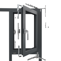 Fenêtre à battant en aluminium à pont thermique de haute qualité, personnalisée, avec double vitrage trempé et profilés en aluminium de qualité