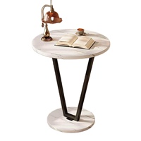 Table d'appoint minimaliste moderne avec structure métallique, mobilier de maison pour salon, chambre, canapé, table de chevet, sans assemblage, pour salon de thé ou salle d'attente