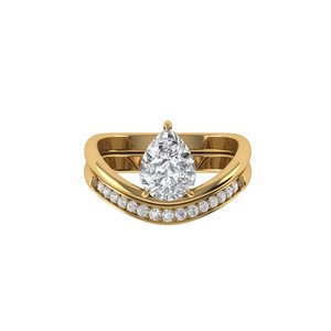 Bague en diamant de laboratoire taille poire, argent 925, or 9 carats, 14 carats, 18 carats pour bijoux féminins - Product Image 4