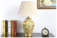 Lampe de table en céramique pour chambre à coucher, dortoir, salon, chevet, style moderne, luxe léger, lampe de bureau LED haute en céramique