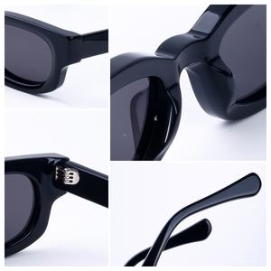 Lunettes de soleil polarisées ovales tendance UV400 2025 Lunettes de soleil épaisses en acétate pour femmes Lunettes de soleil rétro pour hommes Vintage - Product Image 3