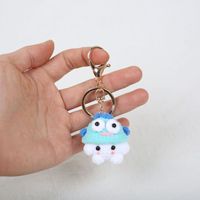 Porte-clés en crochet fait main, exquis et personnalisé, en forme de boule fantôme, pour couples et amis, comme cadeau commémoratif