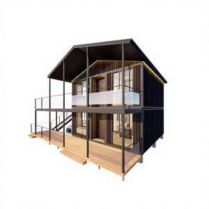 Cabaña Contenedor Expandible de Dos Niveles, Casa Prefabricada de Acero, Plataforma Grande, Escalera, Camping Panorámico, Villa de Vacaciones en el Bosque - Product Image 1