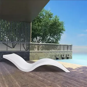 Factory supplier outdoor fiberglass stackable sunbed beach side portable swim pool chaises sun loungers for beach