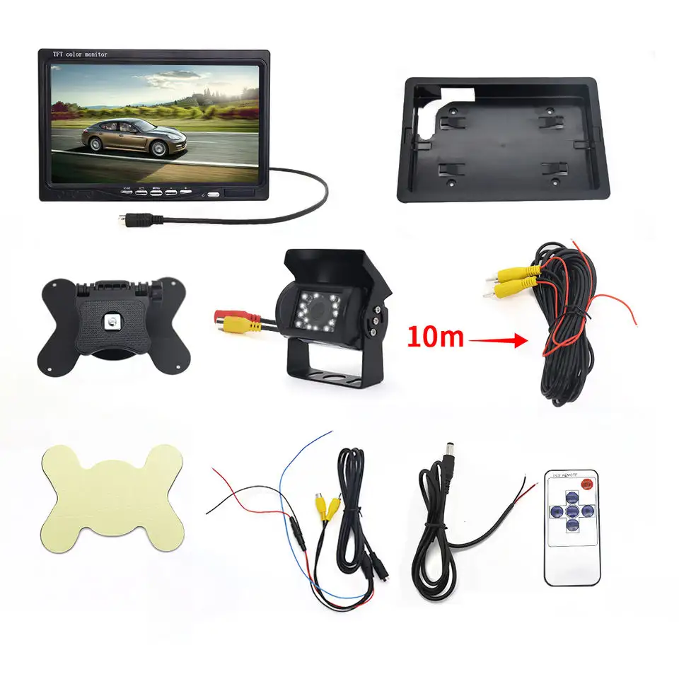 7 Inch HD Car Reversing Aid Monitor TFT LCD Rear View Display Screen For Vehicle Backup Camera Parking Security Surveillance