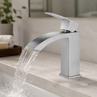 Robinet cascade en acier inoxydable SUS304 sans plomb, eau chaude et froide, pour lavabo, mitigeur monotrou, usine de Kaiping