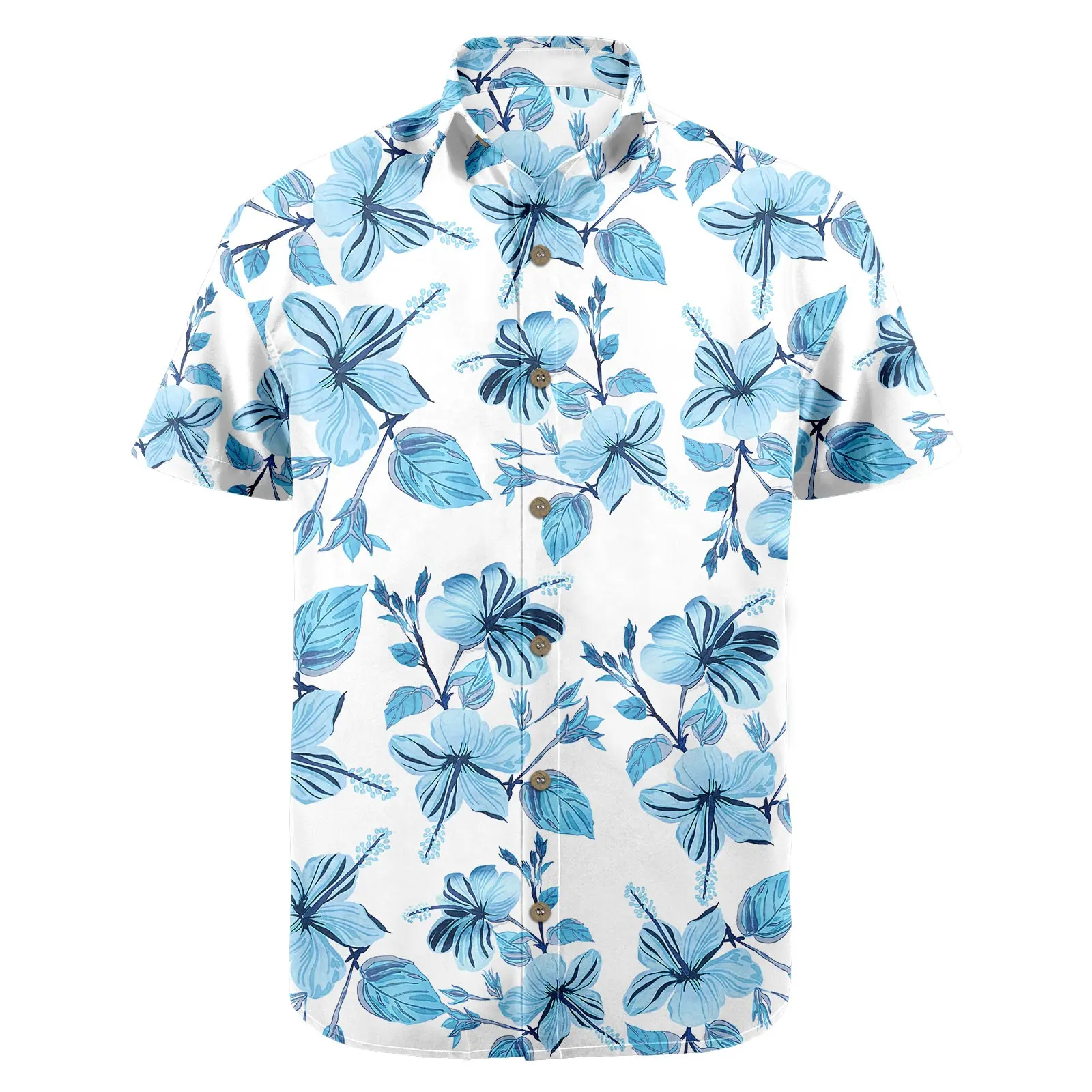 Hot Selling Aloha Men's Regular-Fit Short-Sleeve Print Shirt Hawaiian Shirts Casual Floral Print Button Down Hawaiian Shirts
