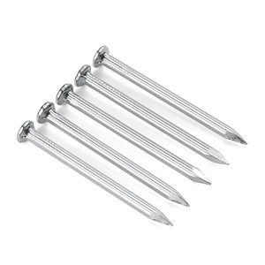 Clavos de <span class=keywords><strong>hormigón</strong></span>, herrajes resistentes y duraderos de acero al carbono galvanizados con vástago liso de cabeza plana o vástago estriado para construir casas - Product Image 3