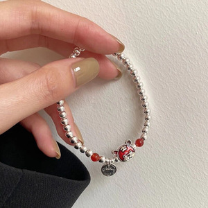 Bracelet en agate rouge Lucky Tiger Year, charme du zodiaque en argent sterling S925, pour femmes, à porter au quotidien - Product Image 3
