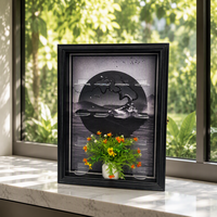 Nouveauté : Cadre photo style européen, boîte à ombre 3D avec éclairage LED