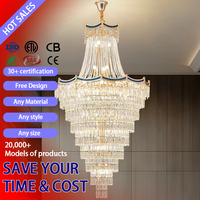 Lustre suspendu LED en cristal K9 doré de luxe DUOMEIJU pour la maison, le bureau et les salles de banquet de villas