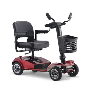 Skuter lipat empat roda usia tua, kursi roda elektrik ringan mobilitas orang tua skuter
