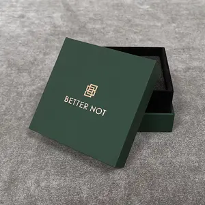 Lüks moda zümrüt takı kozmetik altın folyo logosu hediye kutusu