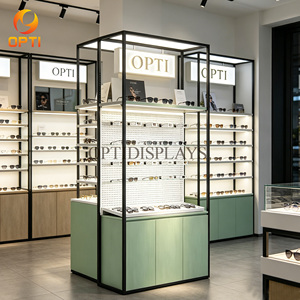 ตู้โชว์แว่นตาโลหะทันสมัยพร้อมไฟ LED สำหรับร้านแว่นตา ตู้โชว์แว่นกันแดดพร้อมฐานเก็บของ - Product Image 2