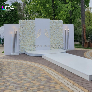 Arco de boda moderno de acrílico blanco, decoración interior y exterior, accesorios para el fondo de la ceremonia. - Product Image 6