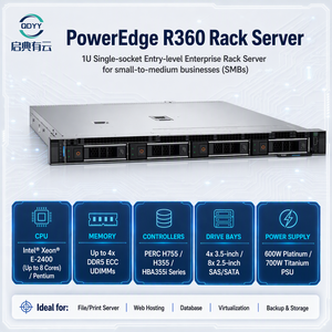 PowerEdge R360 8SFF Intel Xeon E-2400 CPU แรม 32GB ฮาร์ดดิสก์ 1.92TB H355 เซิร์ฟเวอร์ระดับองค์กร ศูนย์ข้อมูล โครงสร้างพื้นฐานไอที ธุรกิจ สต็อก - Product Image 1