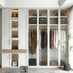Customized Modern Minimalist Full Size <b>Wood</b> Wardrobe Space Saving Design Easy Assembly Elegant Bedroom Storage <b>Cabinet</b> - Product Image 6