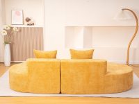 Ensemble de canapés de salon en tissu, en éponge pure compressée sous vide, avec design de compression intégré en forme de noix de cajou incurvée