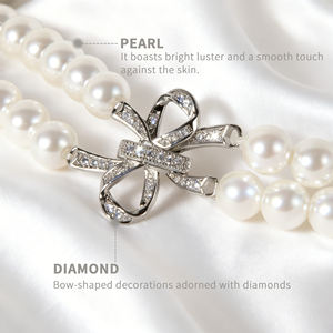 สายนาฬิกาไข่มุกหรูหราสำหรับสุภาพสตรี ขนาด 16 มม. สาย OEM สำหรับนาฬิกาขนาด 38 มม./42 มม. พร้อมสายรัดแบบผีเสื้อประดับคริสตัล - Product Image 4