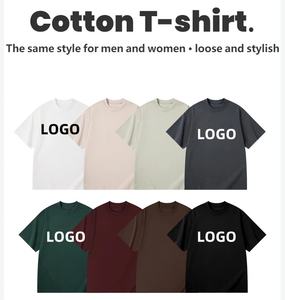 เสื้อยืดคอกลมแขนสั้นสำหรับผู้ชายเสื้อยืดผ้าถัก230gsm คอตตอน100% โลโก้แบบเรียบสำหรับผู้ชาย - Product Image 4