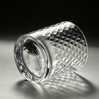 Verres à whisky personnalisés en cristal sans plomb, transparents, de qualité supérieure, 350 ml, avec base épaisse à découpe diamantée, lavables au lave-vaisselle, style Old Fashioned