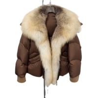 Veste d'hiver matelassée personnalisée pour femme, en duvet de canard blanc avec fourrure